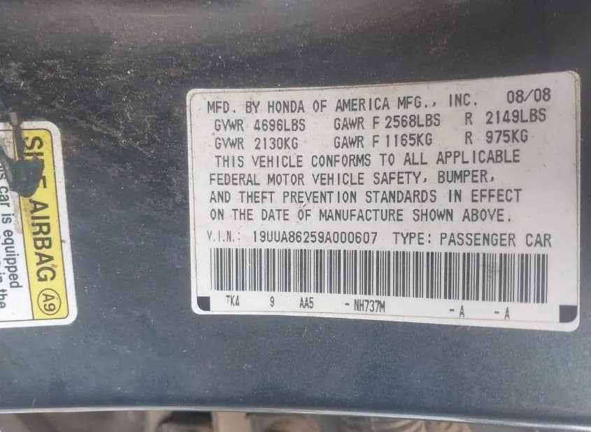 2009 ACURA TL Used VIN 19UUA86259A000607 – photo 16 2009 ACURA TL Used VIN 19UUA86259A000607 – photo 16