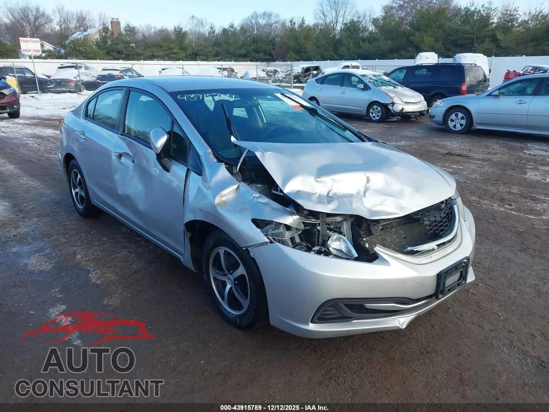 2015 HONDA CIVIC Damaged VIN 19XFB2F7XFE047119 – engine bay 2015 HONDA CIVIC Damaged VIN 19XFB2F7XFE047119 – engine bay