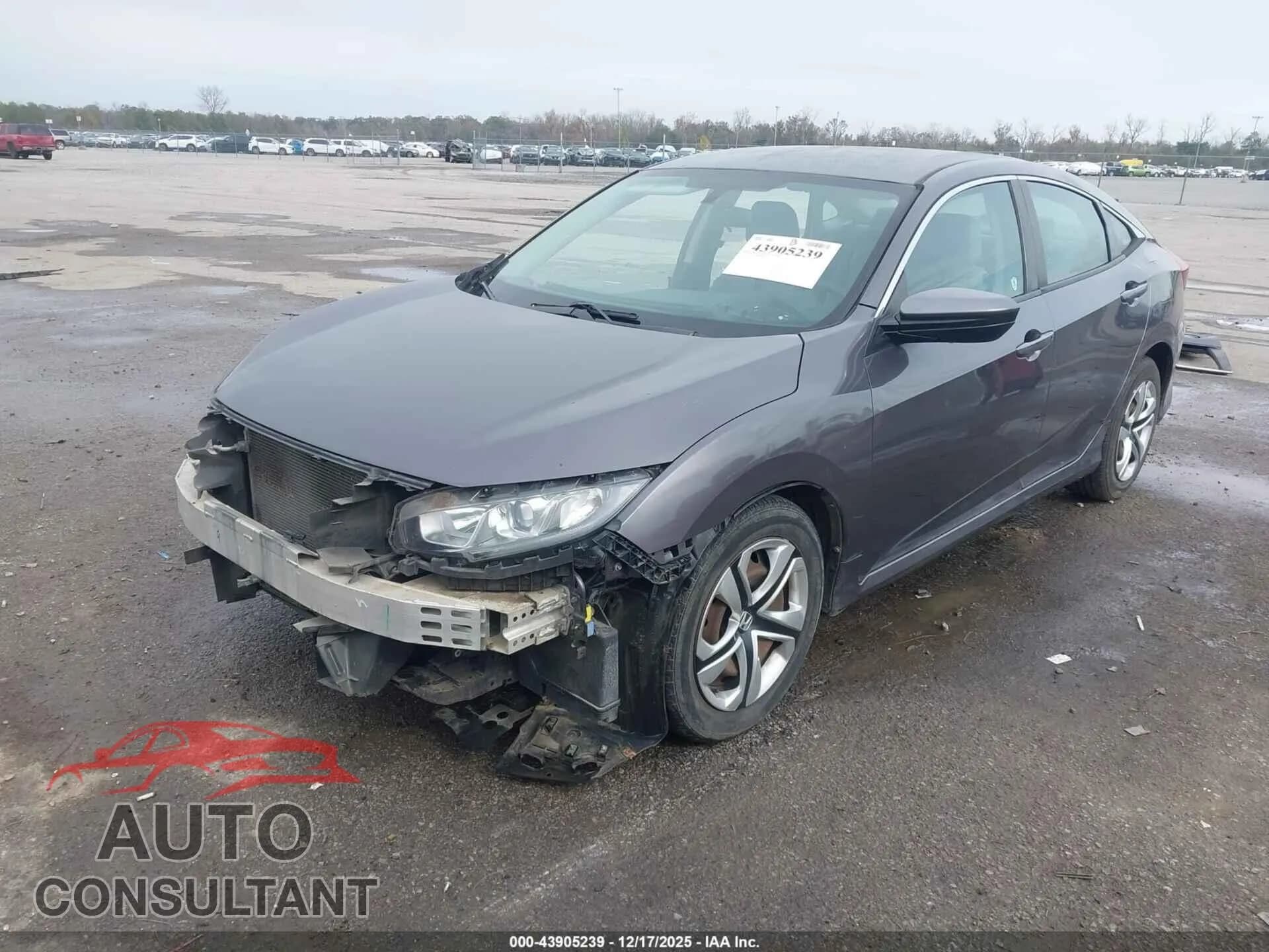 2016 HONDA CIVIC Damaged VIN 19XFC2F56GE037992 – rear exterior 2016 HONDA CIVIC Damaged VIN 19XFC2F56GE037992 – rear exterior