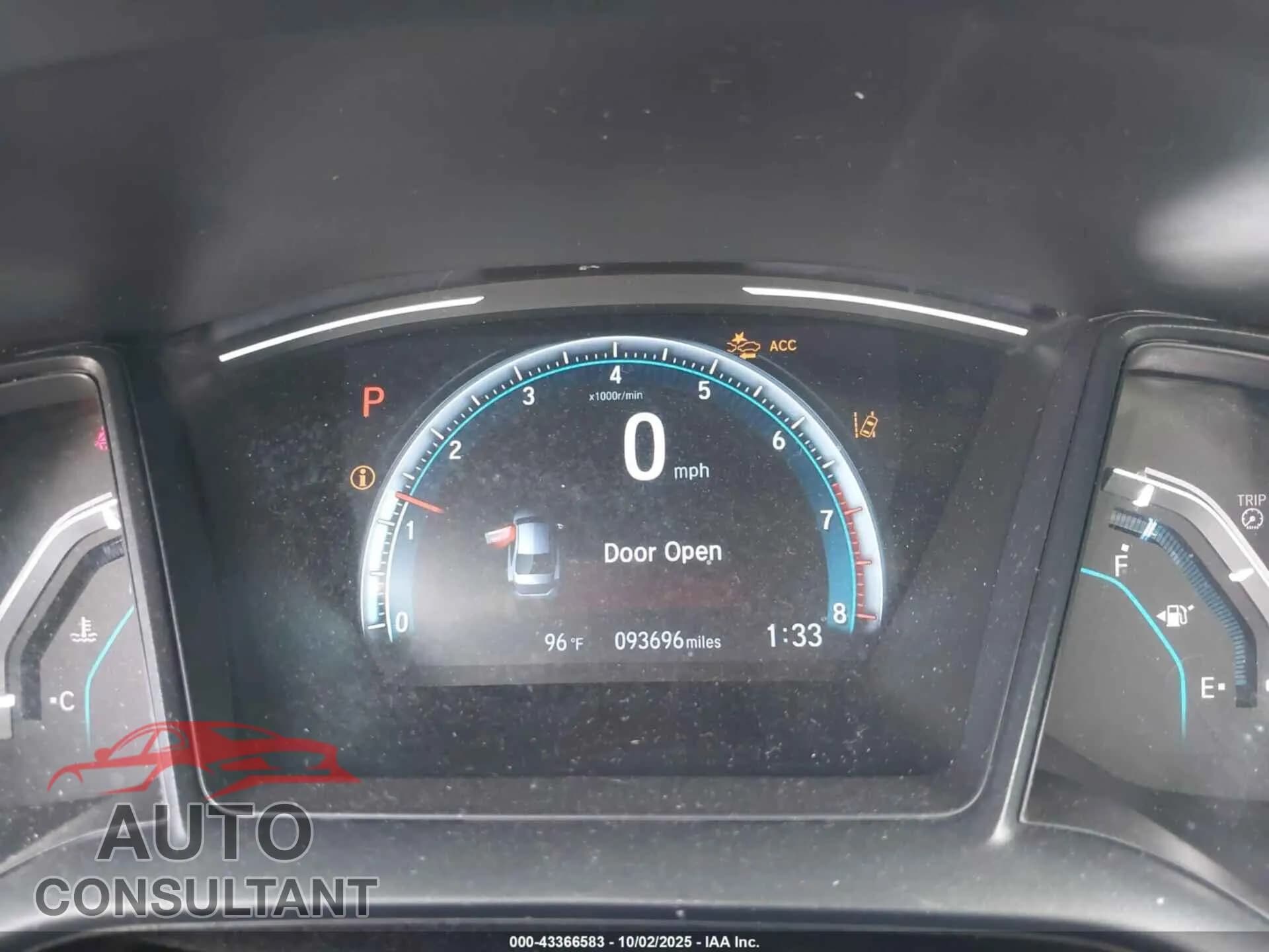 2019 HONDA CIVIC Damaged VIN 19XFC2F61KE208424 – exterior detail 2019 HONDA CIVIC Damaged VIN 19XFC2F61KE208424 – exterior detail