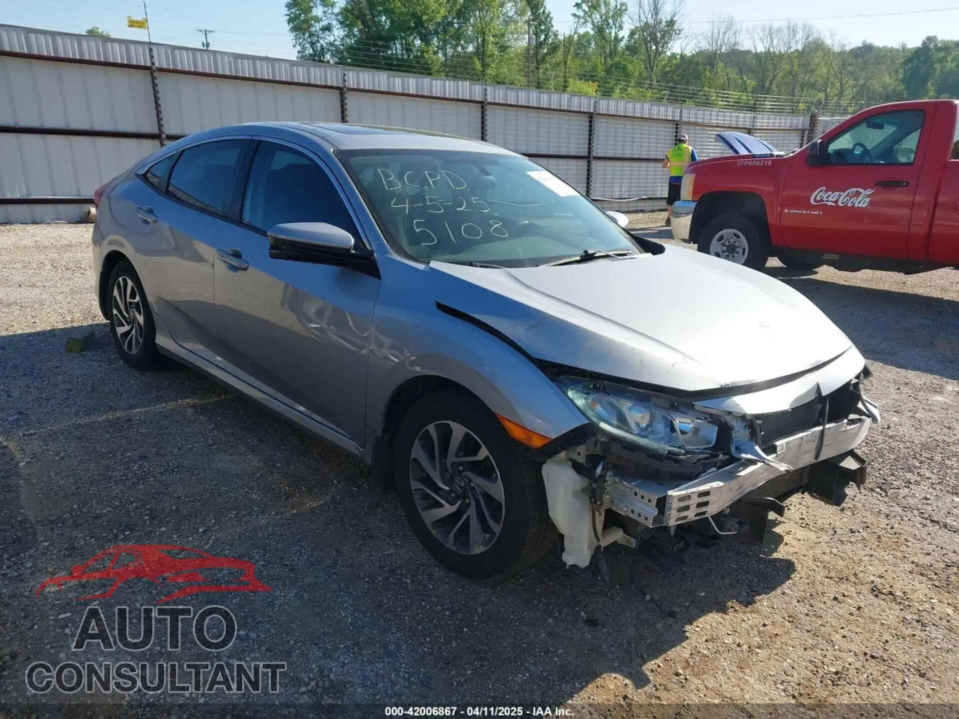2016 HONDA CIVIC Damaged VIN 19XFC2F76GE005108 – front exterior 2016 HONDA CIVIC Damaged VIN 19XFC2F76GE005108 – front exterior