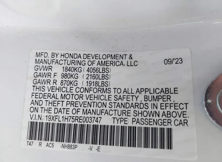 2024 HONDA Civic Used VIN 19XFL1H75RE003747 – photo 13 2024 HONDA Civic Used VIN 19XFL1H75RE003747 – photo 13