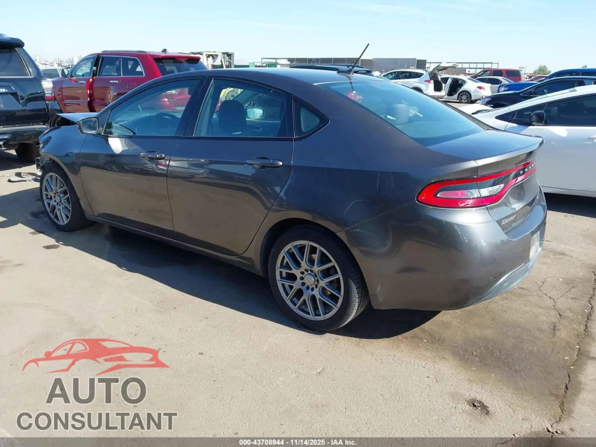 2014 DODGE DART Damaged VIN 1C3CDFBB5ED877672 – side profile 2014 DODGE DART Damaged VIN 1C3CDFBB5ED877672 – side profile