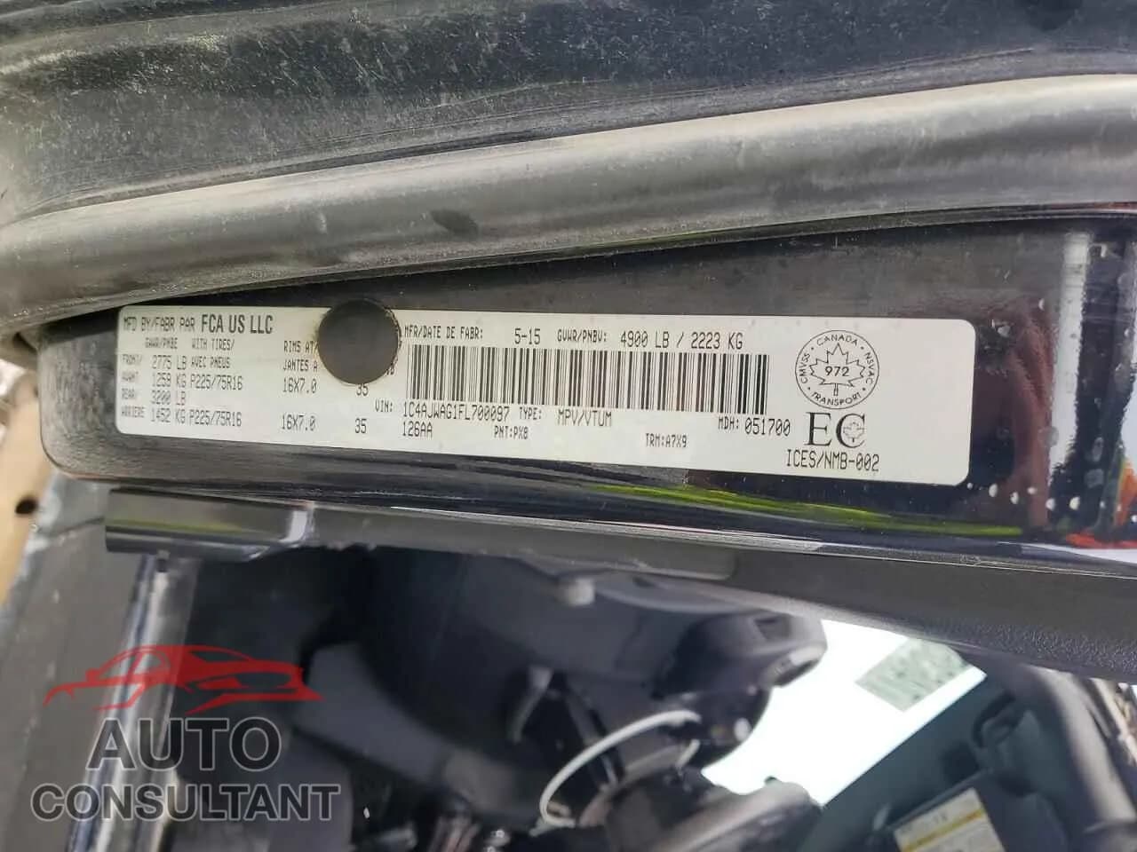 2015 JEEP WRANGLER Damaged VIN 1C4AJWAG1FL700097 – photo 13 2015 JEEP WRANGLER Damaged VIN 1C4AJWAG1FL700097 – photo 13