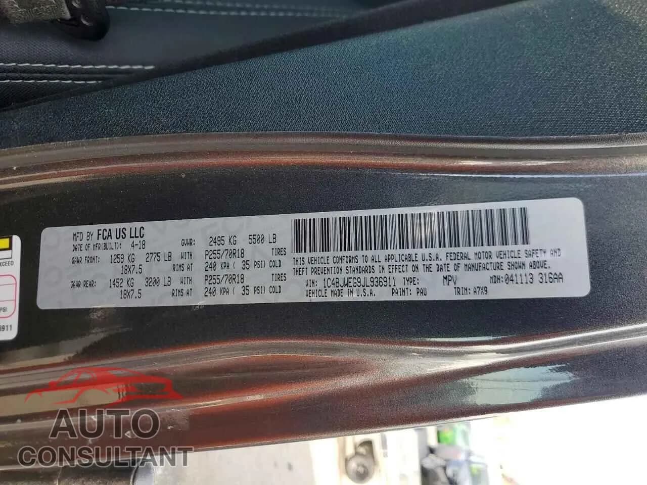 2018 JEEP WRANGLER Damaged VIN 1C4BJWEG9JL936911 – photo 13 2018 JEEP WRANGLER Damaged VIN 1C4BJWEG9JL936911 – photo 13