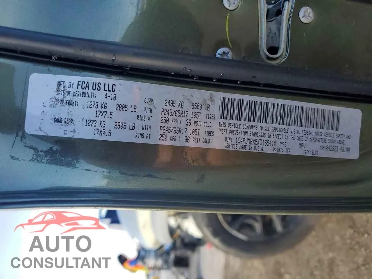 2019 JEEP CHEROKEE Damaged VIN 1C4PJMBX5KD169410 – photo 13 2019 JEEP CHEROKEE Damaged VIN 1C4PJMBX5KD169410 – photo 13