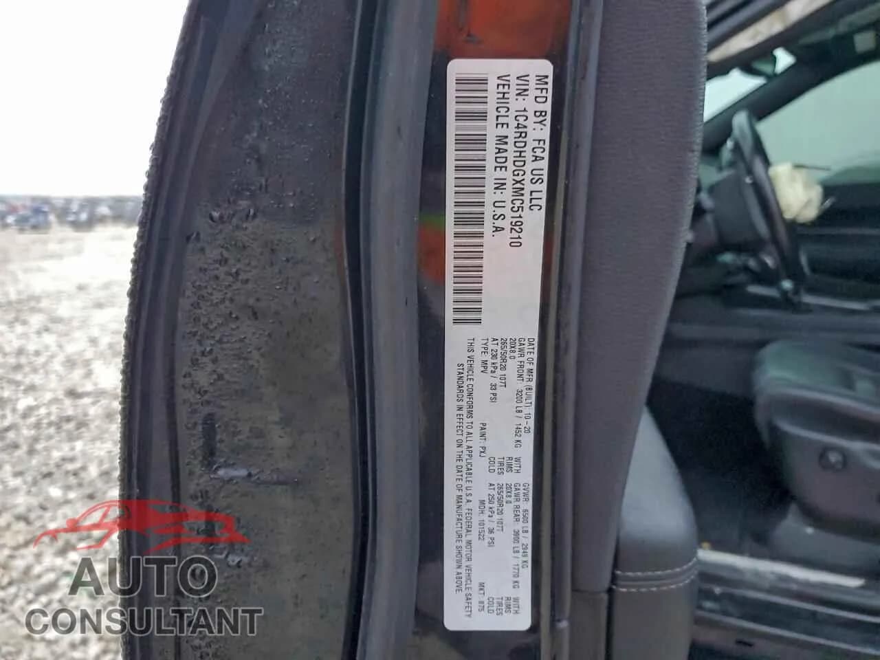 2021 DODGE DURANGO Damaged VIN 1C4RDHDGXMC519210 – photo 13 2021 DODGE DURANGO Damaged VIN 1C4RDHDGXMC519210 – photo 13