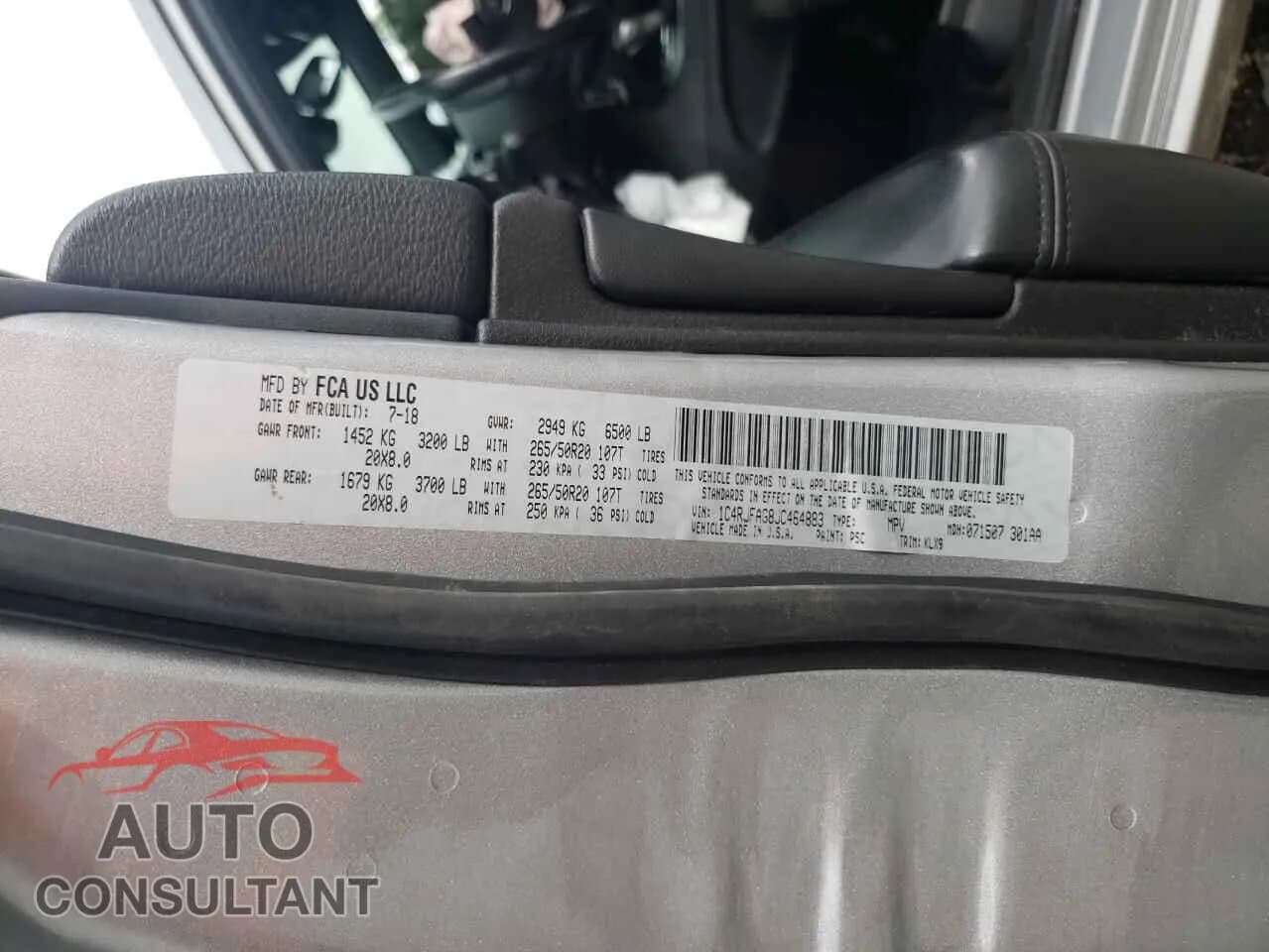 2018 JEEP GRAND CHER Damaged VIN 1C4RJFAG8JC464883 – photo 13 2018 JEEP GRAND CHER Damaged VIN 1C4RJFAG8JC464883 – photo 13