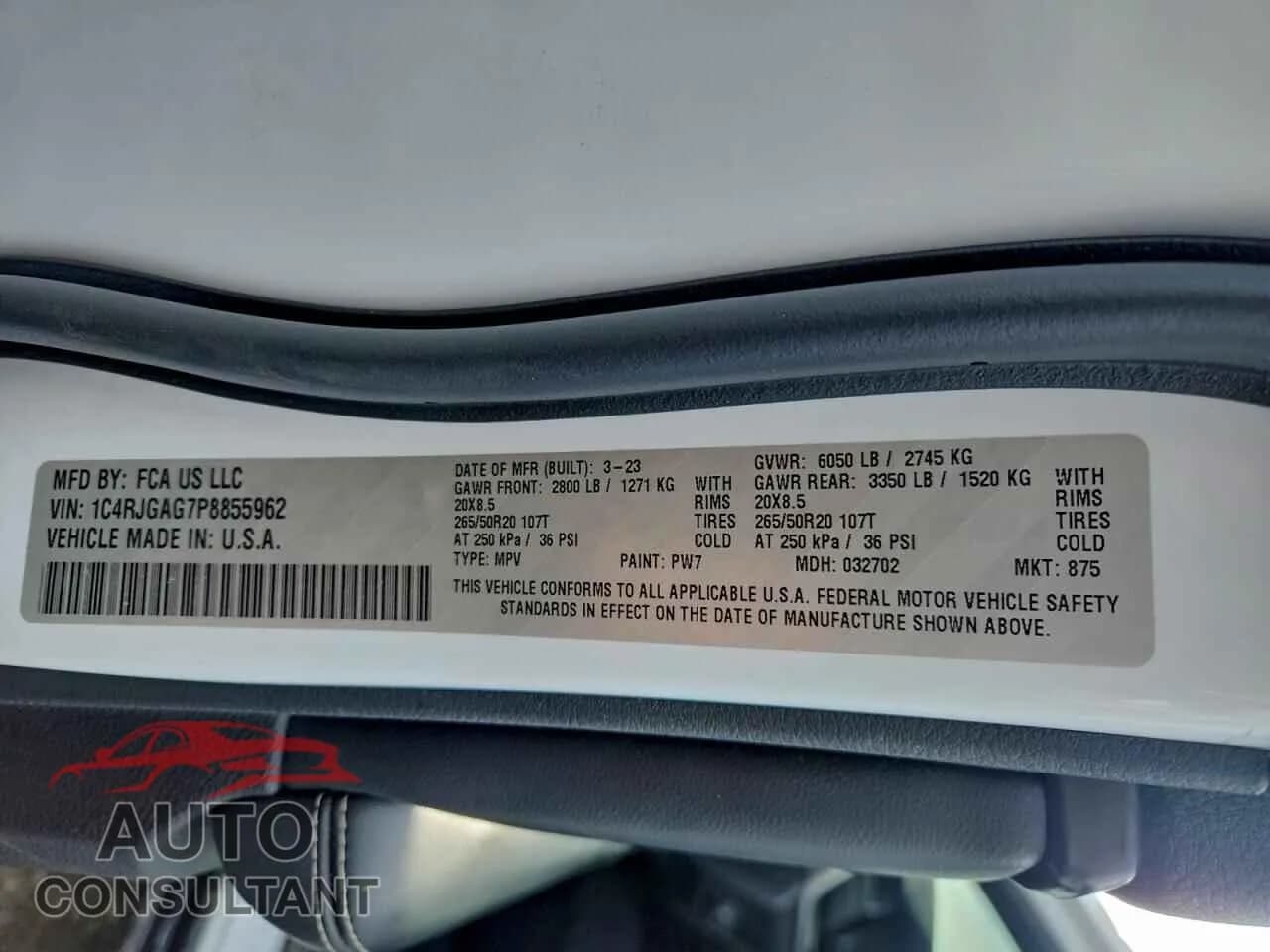 2023 JEEP GRAND CHER Damaged VIN 1C4RJGAG7P8855962 – photo 13 2023 JEEP GRAND CHER Damaged VIN 1C4RJGAG7P8855962 – photo 13