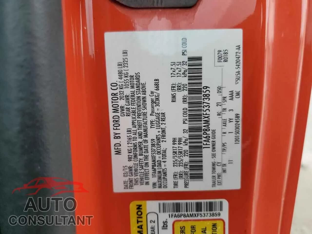 2015 FORD ALL Models Used VIN 1FA6P8AMXF5373859 – photo 12 2015 FORD ALL Models Used VIN 1FA6P8AMXF5373859 – photo 12