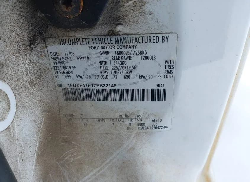 2007 FORD F-450 Used VIN 1FDXF47P17EB32149 – rear exterior 2007 FORD F-450 Used VIN 1FDXF47P17EB32149 – rear exterior
