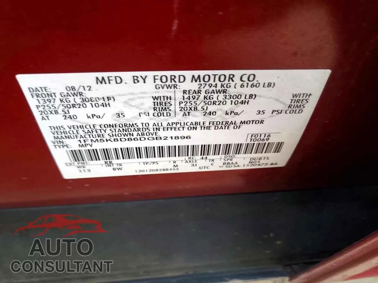 2013 FORD EXPLORER Damaged VIN 1FM5K8D86DGB21896 – photo 13 2013 FORD EXPLORER Damaged VIN 1FM5K8D86DGB21896 – photo 13