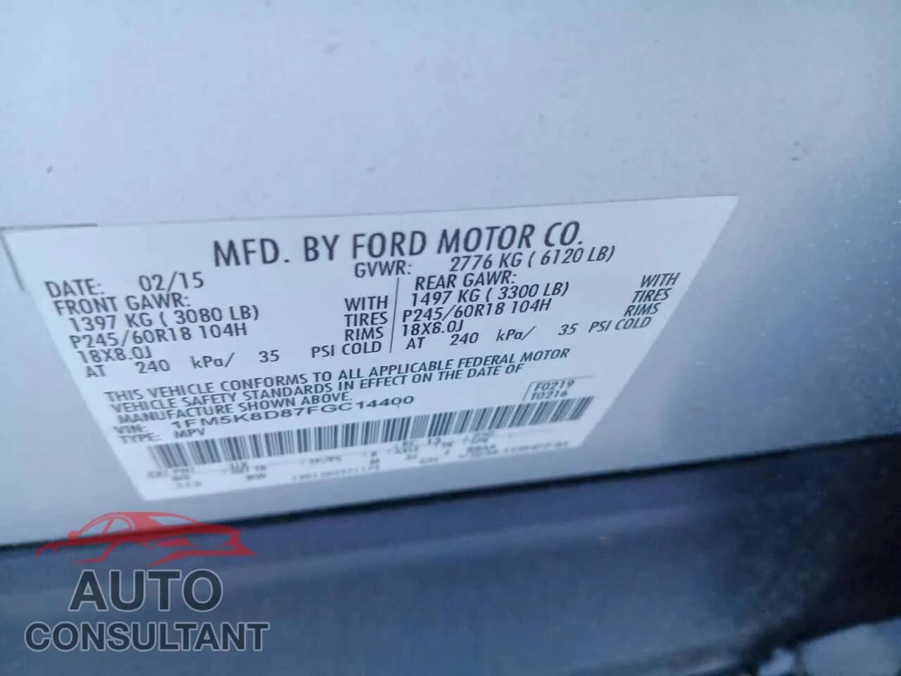 2015 FORD EXPLORER Used VIN 1FM5K8D87FGC14400 – photo 12 2015 FORD EXPLORER Used VIN 1FM5K8D87FGC14400 – photo 12