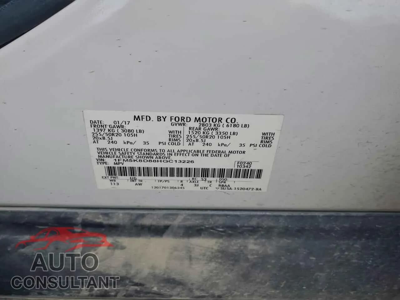 2017 FORD EXPLORER Damaged VIN 1FM5K8D88HGC13226 – photo 13 2017 FORD EXPLORER Damaged VIN 1FM5K8D88HGC13226 – photo 13