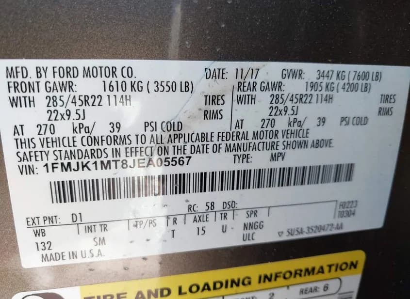 2018 FORD Expedition MAX Used VIN 1FMJK1MT8JEA05567 – photo 15 2018 FORD Expedition MAX Used VIN 1FMJK1MT8JEA05567 – photo 15