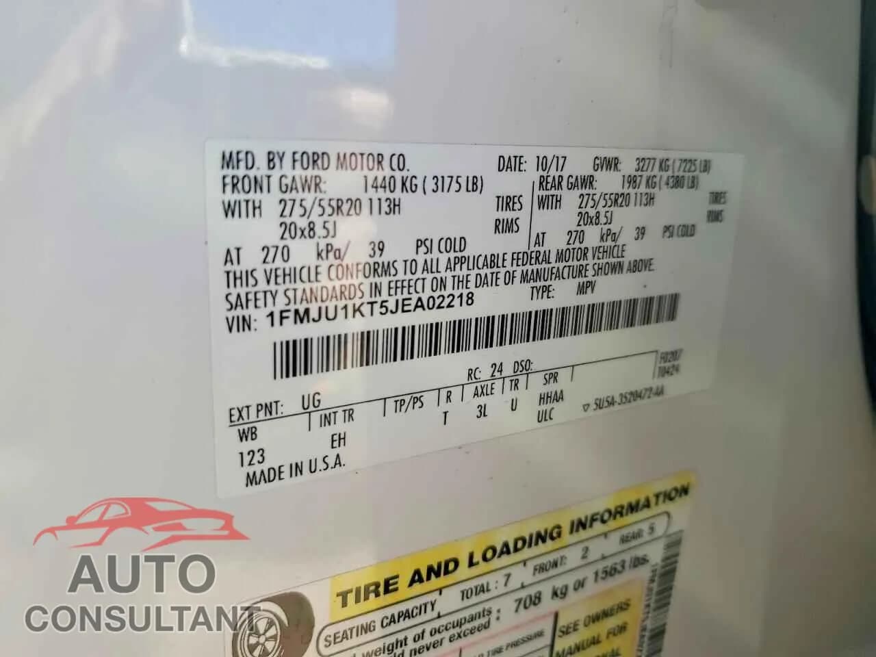 2018 FORD EXPEDITION Damaged VIN 1FMJU1KT5JEA02218 – photo 14 2018 FORD EXPEDITION Damaged VIN 1FMJU1KT5JEA02218 – photo 14