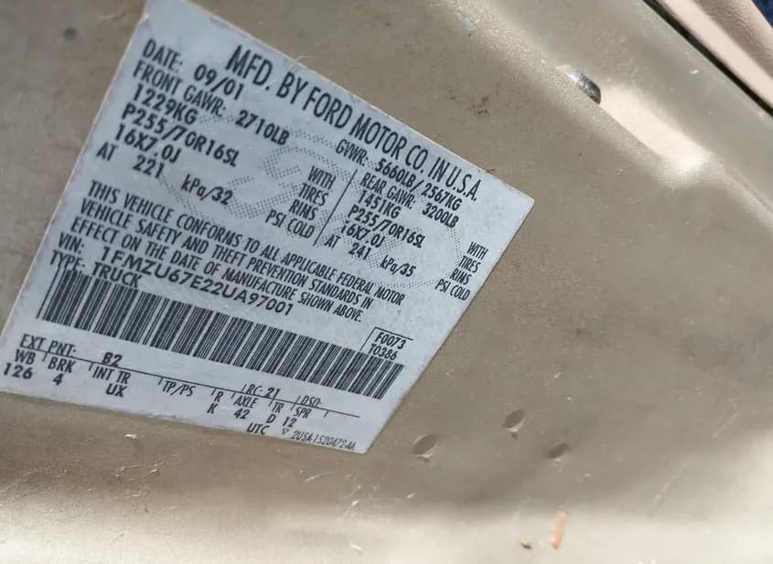 2002 FORD Explorer Sport Trac Used VIN 1FMZU67E22UA97001 – front exterior 2002 FORD Explorer Sport Trac Used VIN 1FMZU67E22UA97001 – front exterior