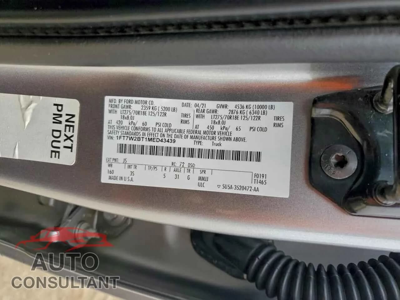 2021 FORD F250 Damaged VIN 1FT7W2BT1MED43439 – photo 12 2021 FORD F250 Damaged VIN 1FT7W2BT1MED43439 – photo 12