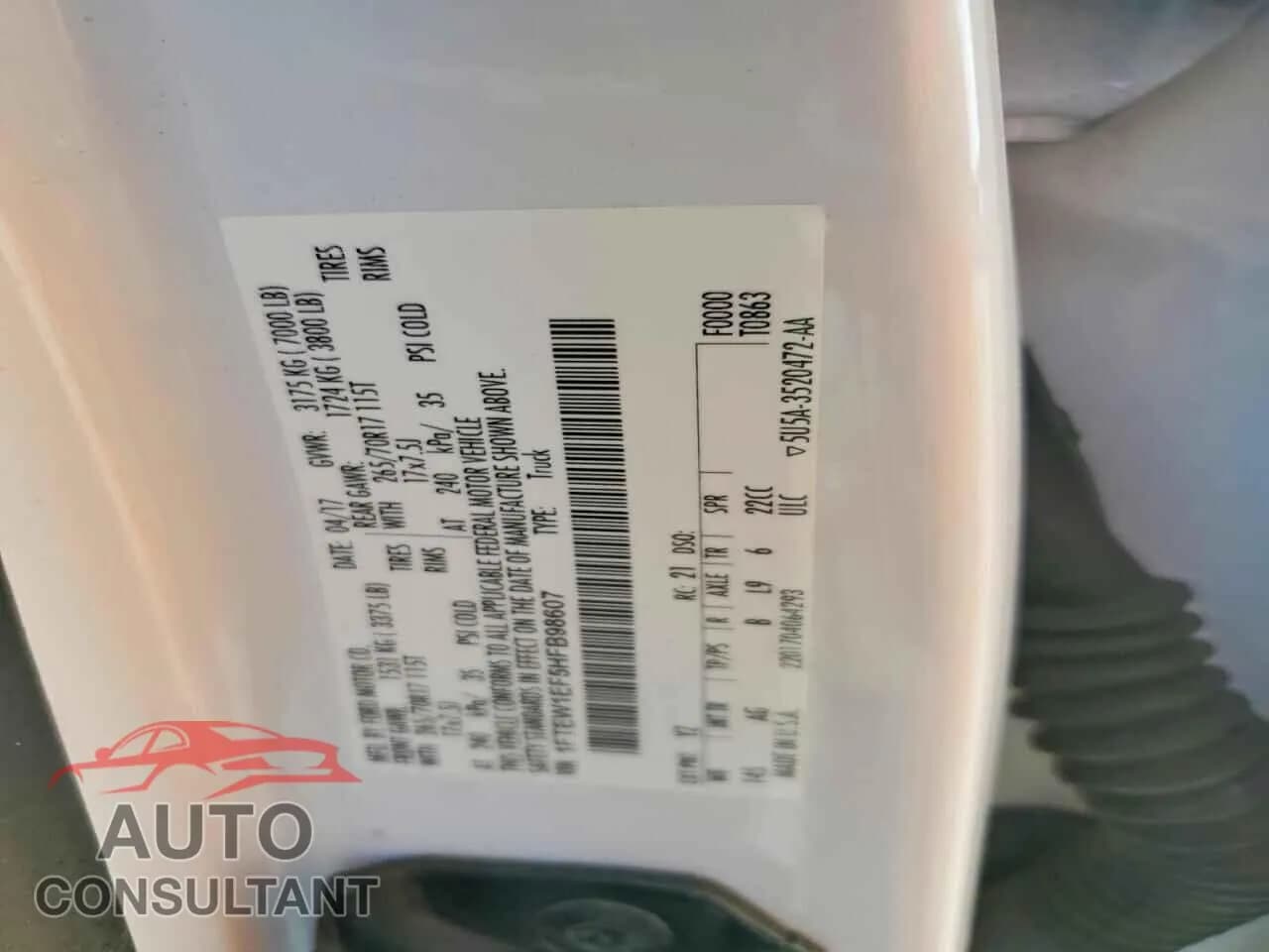 2017 FORD F-150 Damaged VIN 1FTEW1EF5HFB98607 – photo 13 2017 FORD F-150 Damaged VIN 1FTEW1EF5HFB98607 – photo 13