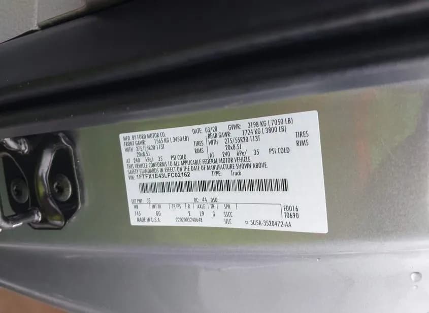 2020 FORD F-150 Used VIN 1FTFX1E43LFC02162 – photo 16 2020 FORD F-150 Used VIN 1FTFX1E43LFC02162 – photo 16