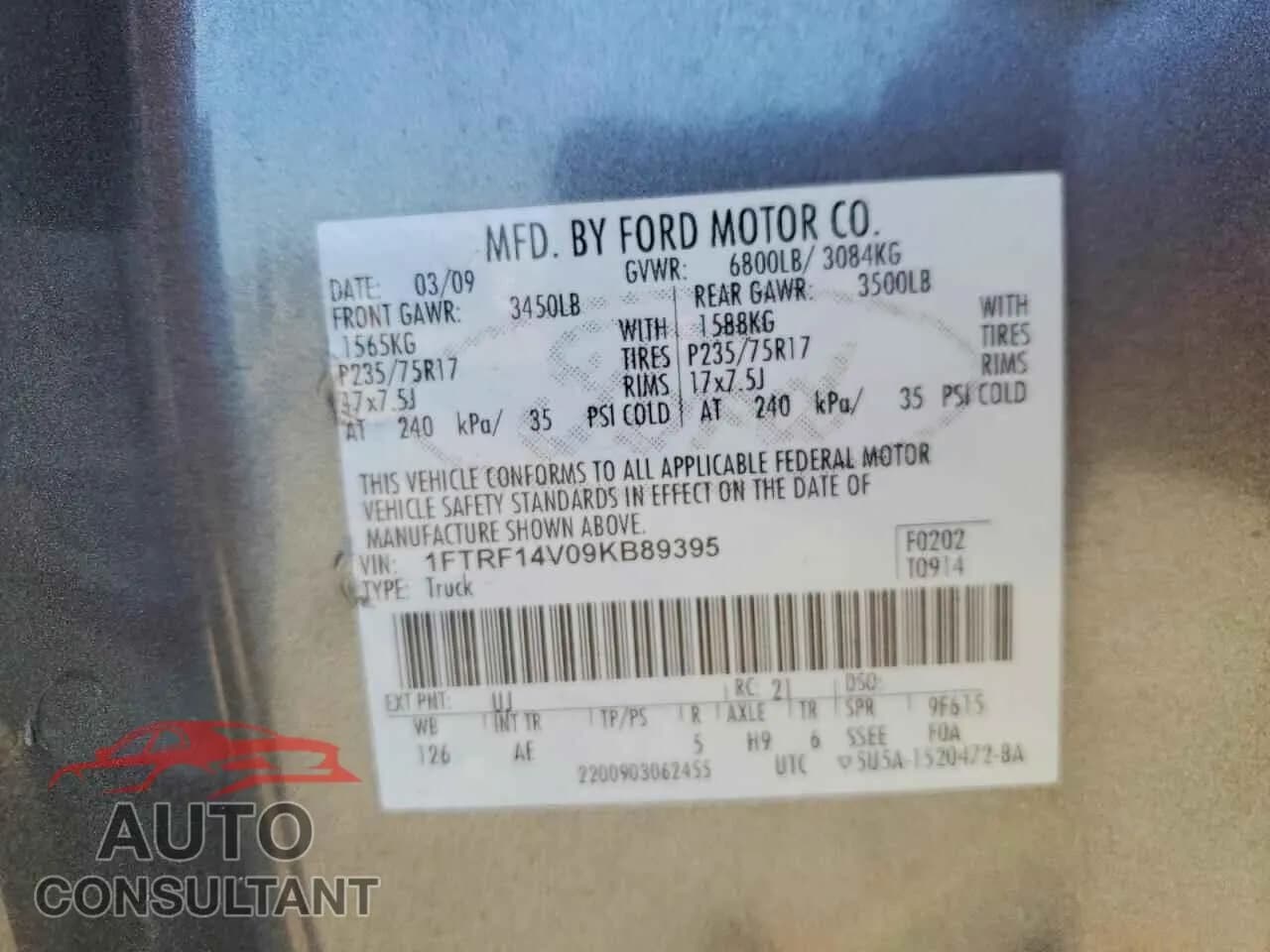 2009 FORD All Models Damaged VIN 1FTRF14V09KB89395 – photo 13 2009 FORD All Models Damaged VIN 1FTRF14V09KB89395 – photo 13