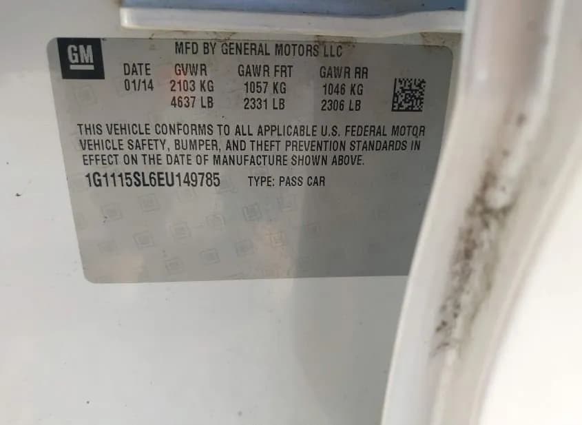2014 CHEVROLET Impala Used VIN 1G1115SL6EU149785 – exterior detail 2014 CHEVROLET Impala Used VIN 1G1115SL6EU149785 – exterior detail