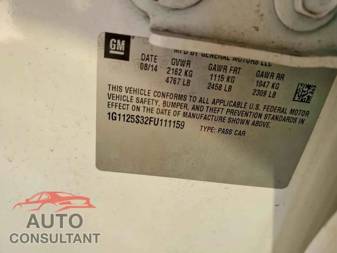 2015 CHEVROLET IMPALA Damaged VIN 1G1125S32FU111159 – photo 12 2015 CHEVROLET IMPALA Damaged VIN 1G1125S32FU111159 – photo 12