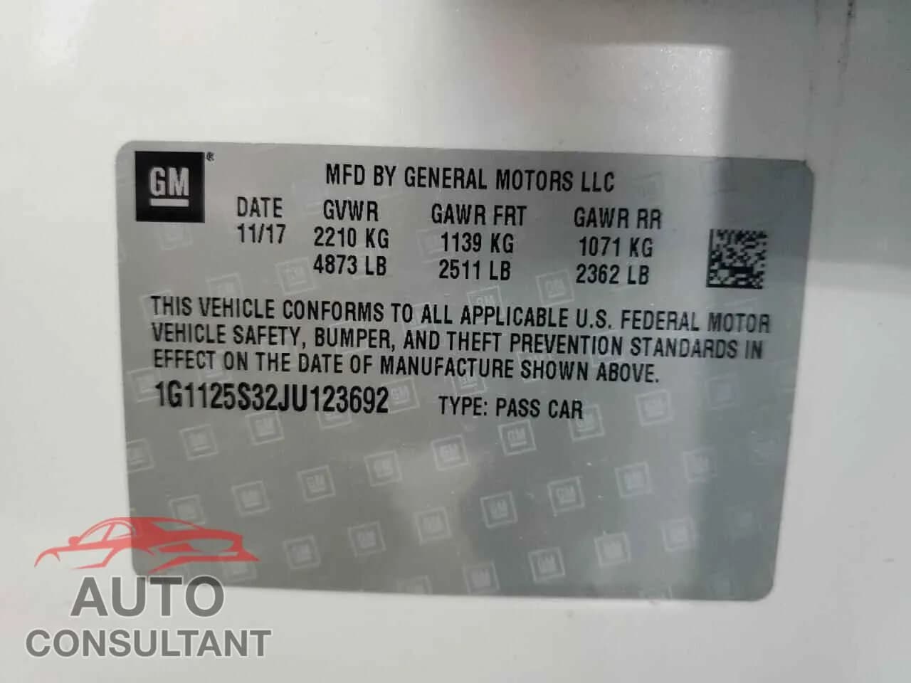 2018 CHEVROLET IMPALA Damaged VIN 1G1125S32JU123692 – photo 12 2018 CHEVROLET IMPALA Damaged VIN 1G1125S32JU123692 – photo 12