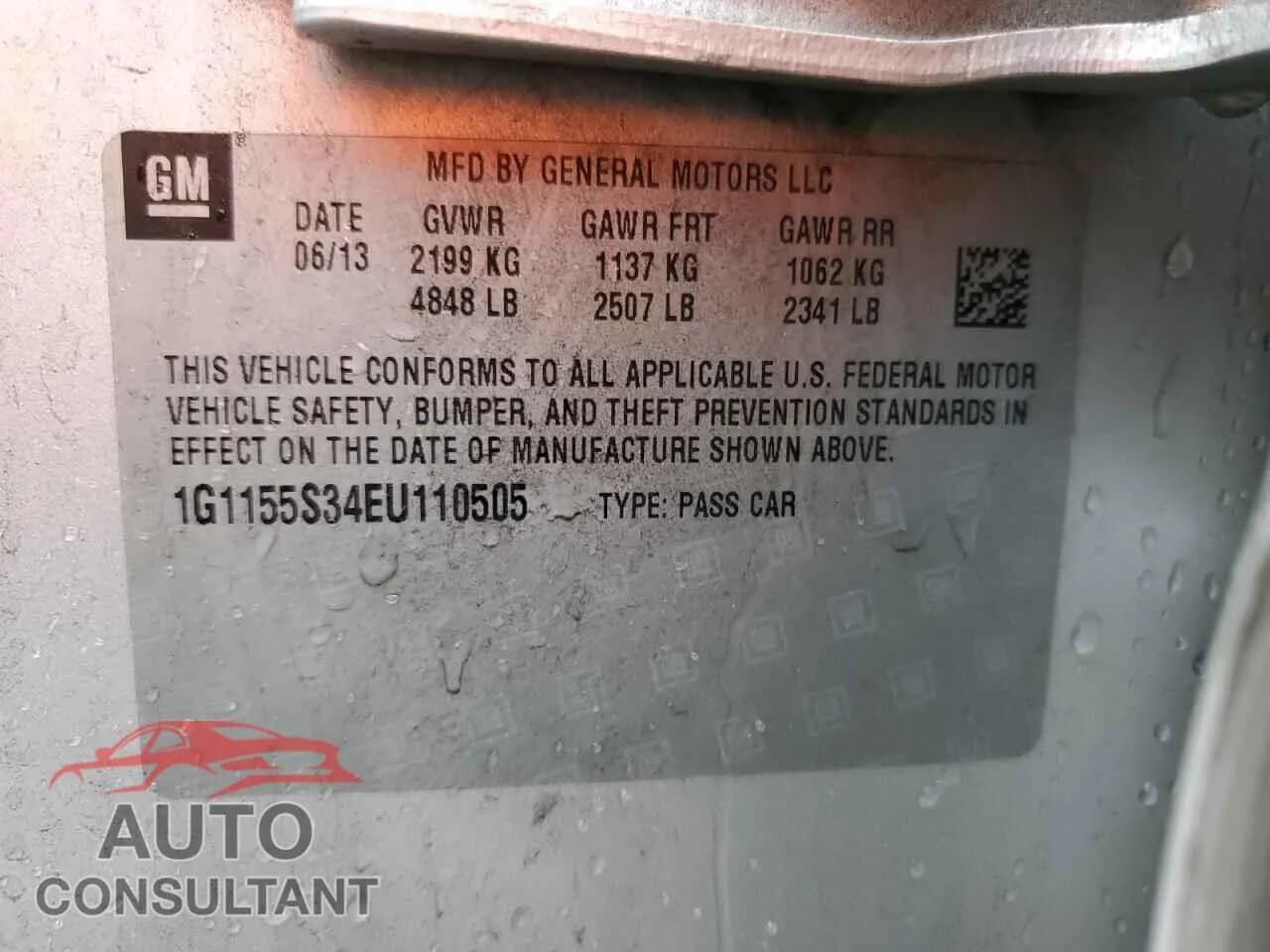 2014 CHEVROLET IMPALA Damaged VIN 1G1155S34EU110505 – photo 12 2014 CHEVROLET IMPALA Damaged VIN 1G1155S34EU110505 – photo 12