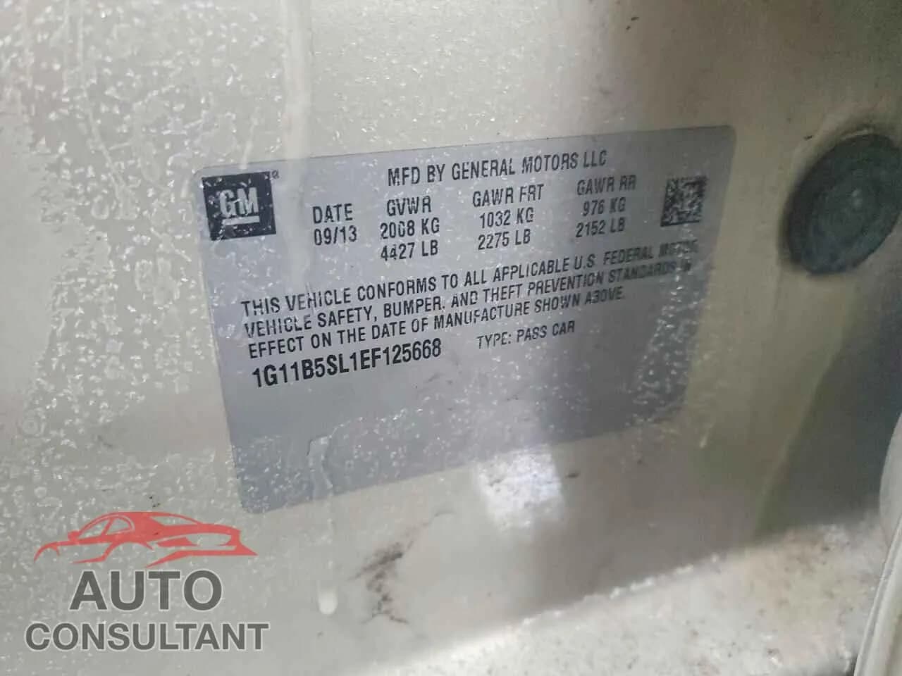 2014 CHEVROLET MALIBU Damaged VIN 1G11B5SL1EF125668 – photo 12 2014 CHEVROLET MALIBU Damaged VIN 1G11B5SL1EF125668 – photo 12