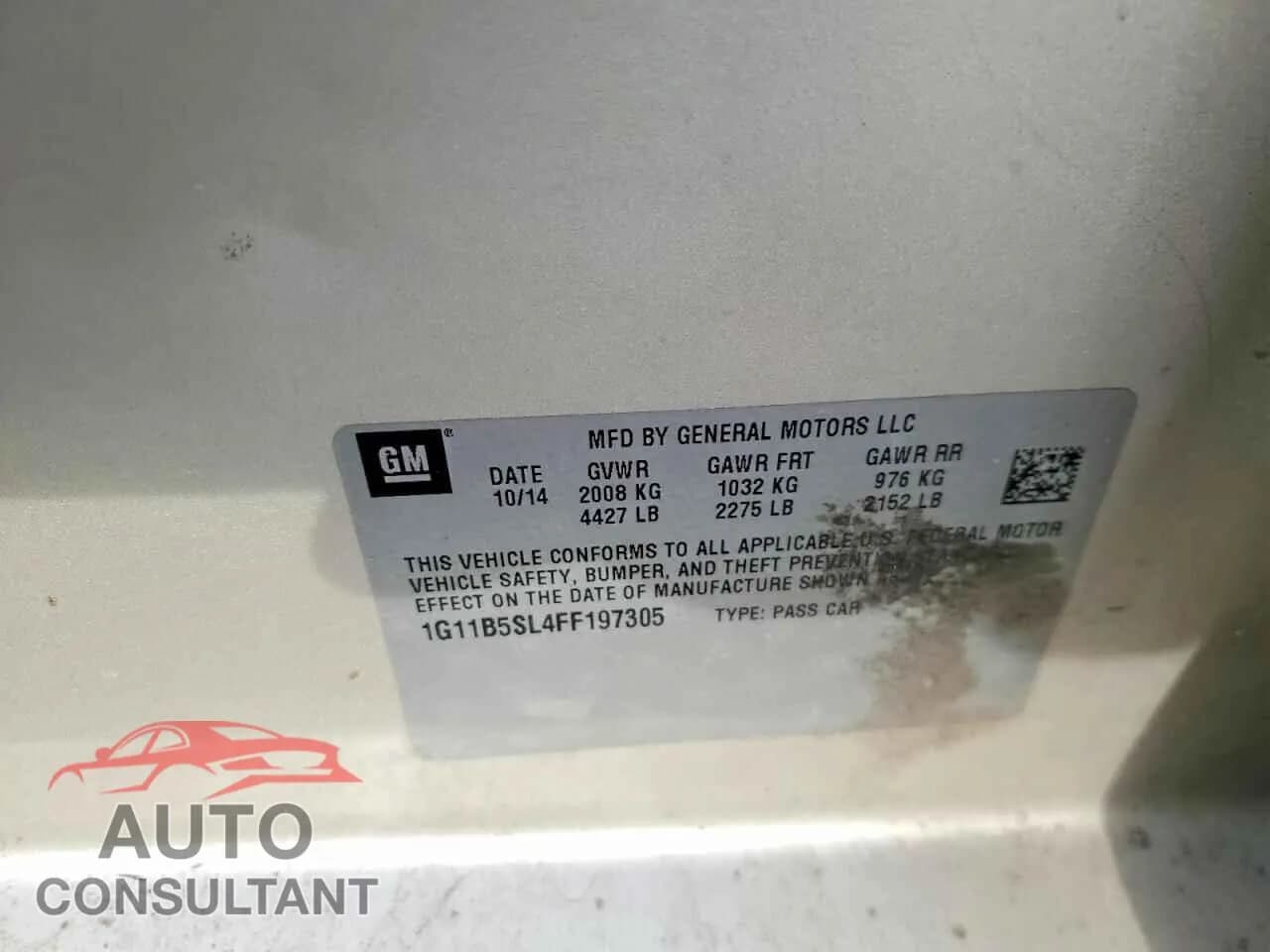 2015 CHEVROLET MALIBU Damaged VIN 1G11B5SL4FF197305 – photo 12 2015 CHEVROLET MALIBU Damaged VIN 1G11B5SL4FF197305 – photo 12