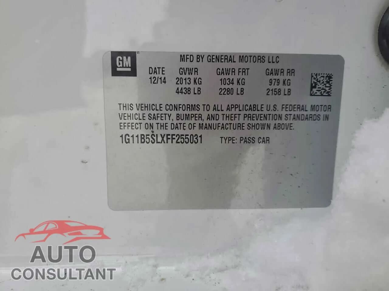 2015 CHEVROLET MALIBU Damaged VIN 1G11B5SLXFF255031 – photo 12 2015 CHEVROLET MALIBU Damaged VIN 1G11B5SLXFF255031 – photo 12