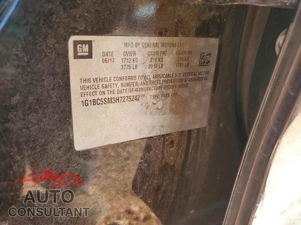 2017 CHEVROLET CRUZE Damaged VIN 1G1BC5SM3H7275242 – photo 12 2017 CHEVROLET CRUZE Damaged VIN 1G1BC5SM3H7275242 – photo 12