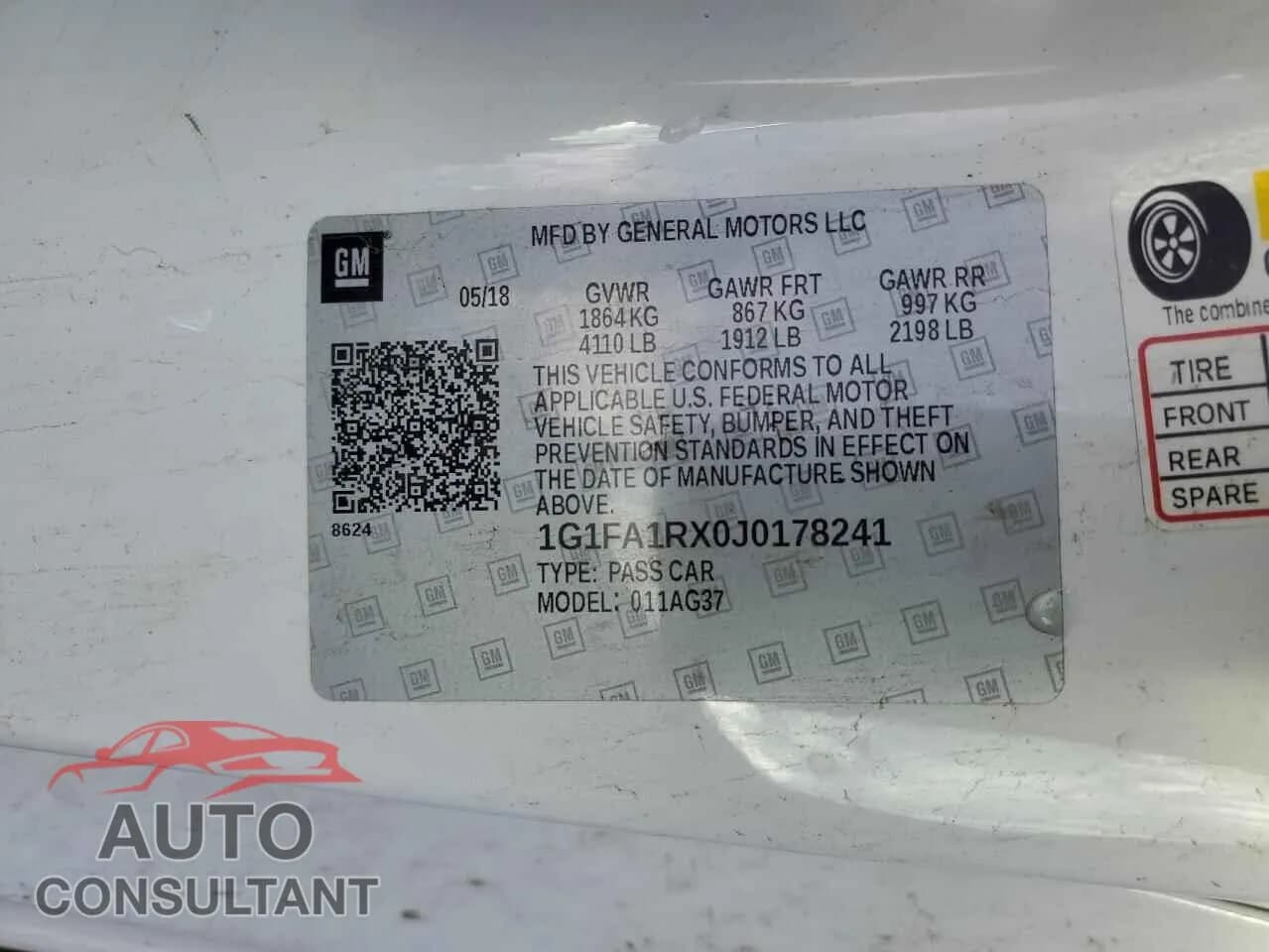 2018 CHEVROLET CAMARO Damaged VIN 1G1FA1RX0J0178241 – photo 12 2018 CHEVROLET CAMARO Damaged VIN 1G1FA1RX0J0178241 – photo 12