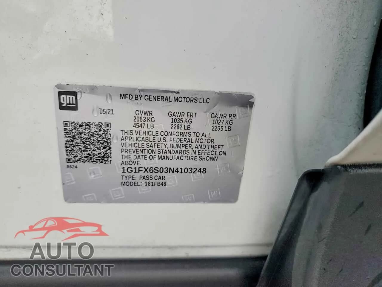 2022 CHEVROLET BOLT Damaged VIN 1G1FX6S03N4103248 – photo 13 2022 CHEVROLET BOLT Damaged VIN 1G1FX6S03N4103248 – photo 13
