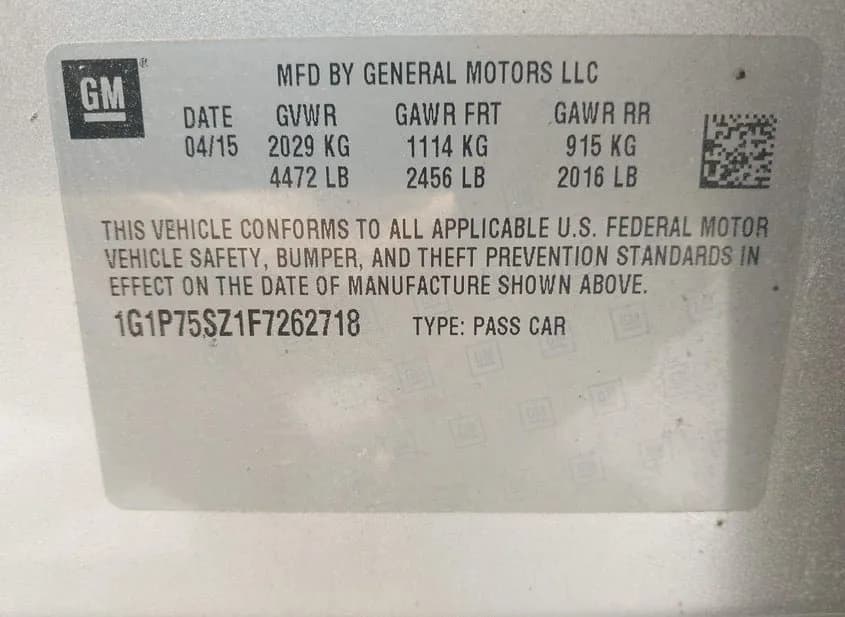 2015 CHEVROLET Cruze Used VIN 1G1P75SZ1F7262718 – rear exterior 2015 CHEVROLET Cruze Used VIN 1G1P75SZ1F7262718 – rear exterior