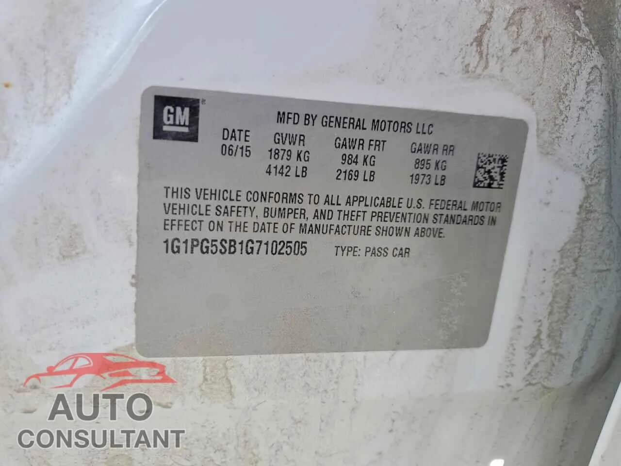 2016 CHEVROLET CRUZE Damaged VIN 1G1PG5SB1G7102505 – photo 13 2016 CHEVROLET CRUZE Damaged VIN 1G1PG5SB1G7102505 – photo 13