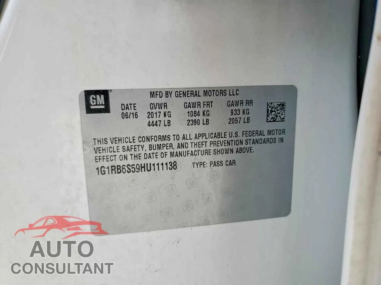 2017 CHEVROLET VOLT Damaged VIN 1G1RB6S59HU111138 – photo 12 2017 CHEVROLET VOLT Damaged VIN 1G1RB6S59HU111138 – photo 12