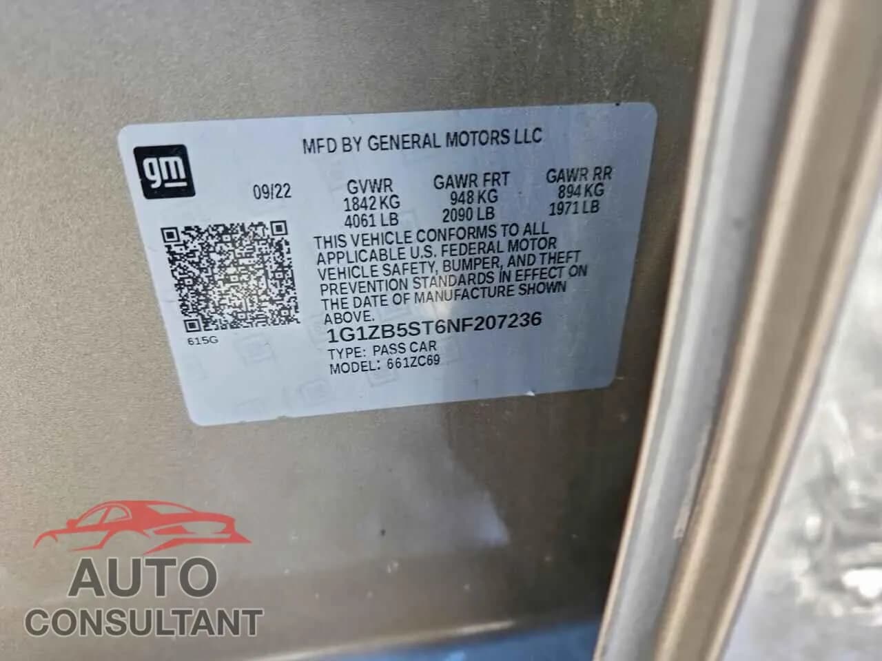 2022 CHEVROLET MALIBU Damaged VIN 1G1ZB5ST6NF207236 – photo 12 2022 CHEVROLET MALIBU Damaged VIN 1G1ZB5ST6NF207236 – photo 12