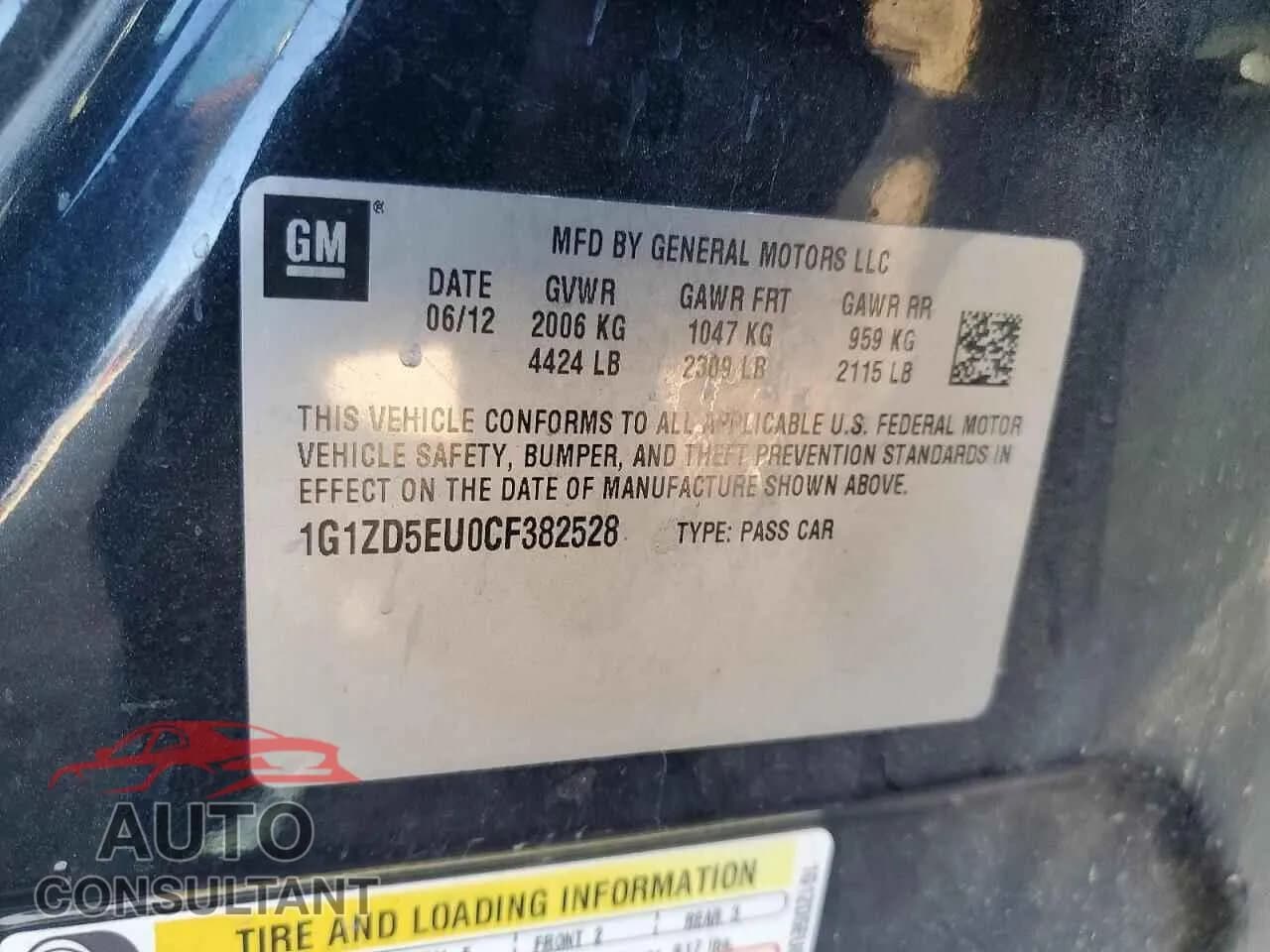 2012 CHEVROLET MALIBU Damaged VIN 1G1ZD5EU0CF382528 – photo 12 2012 CHEVROLET MALIBU Damaged VIN 1G1ZD5EU0CF382528 – photo 12