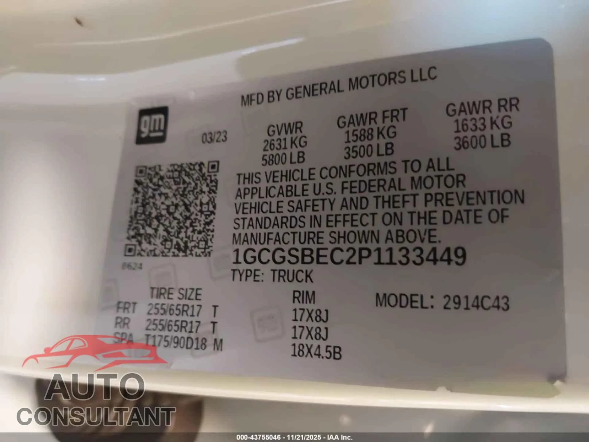 2023 CHEVROLET COLORADO Damaged VIN 1GCGSBEC2P1133449 – trunk area 2023 CHEVROLET COLORADO Damaged VIN 1GCGSBEC2P1133449 – trunk area
