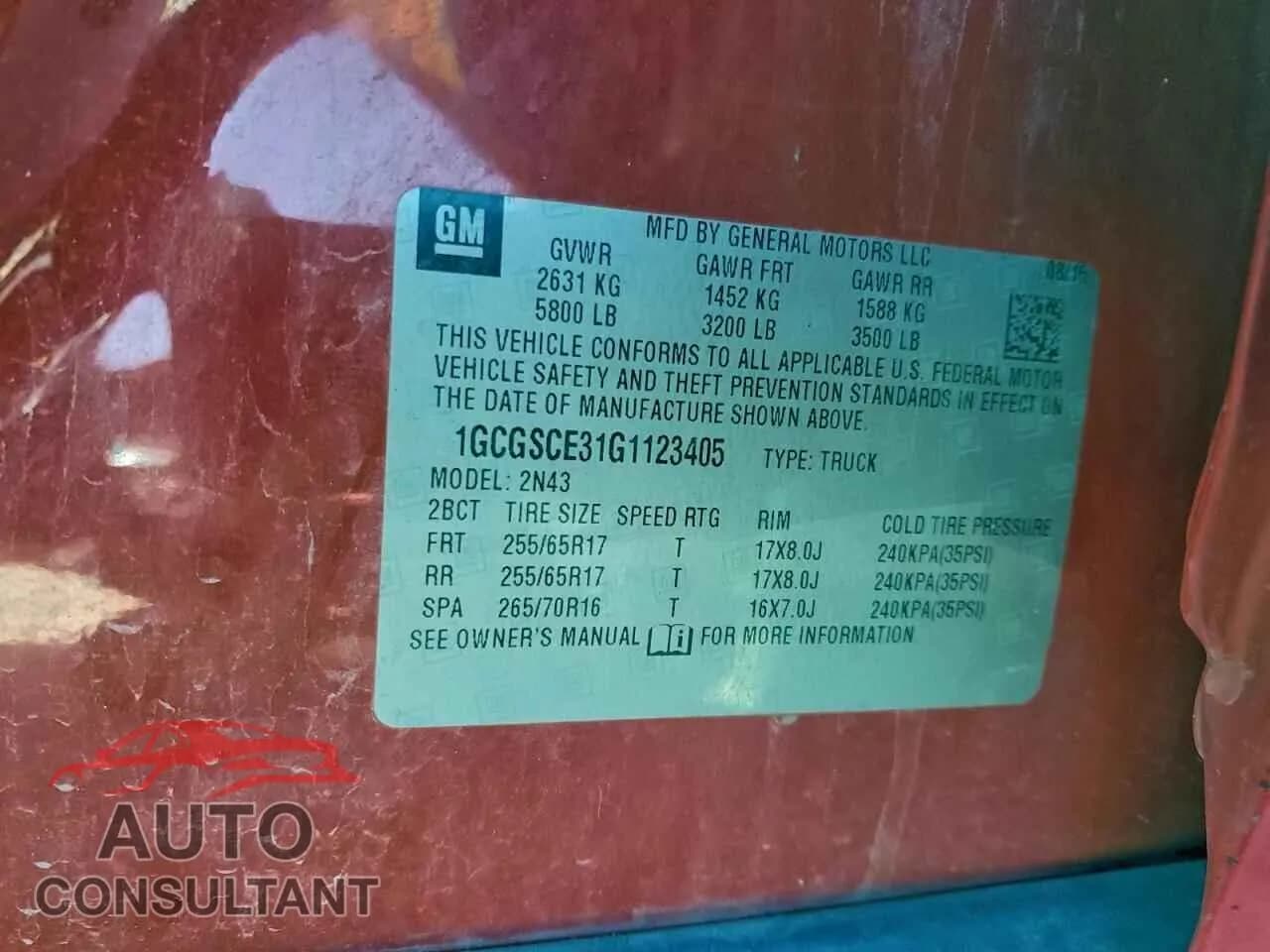 2016 CHEVROLET COLORADO Damaged VIN 1GCGSCE31G1123405 – photo 13 2016 CHEVROLET COLORADO Damaged VIN 1GCGSCE31G1123405 – photo 13