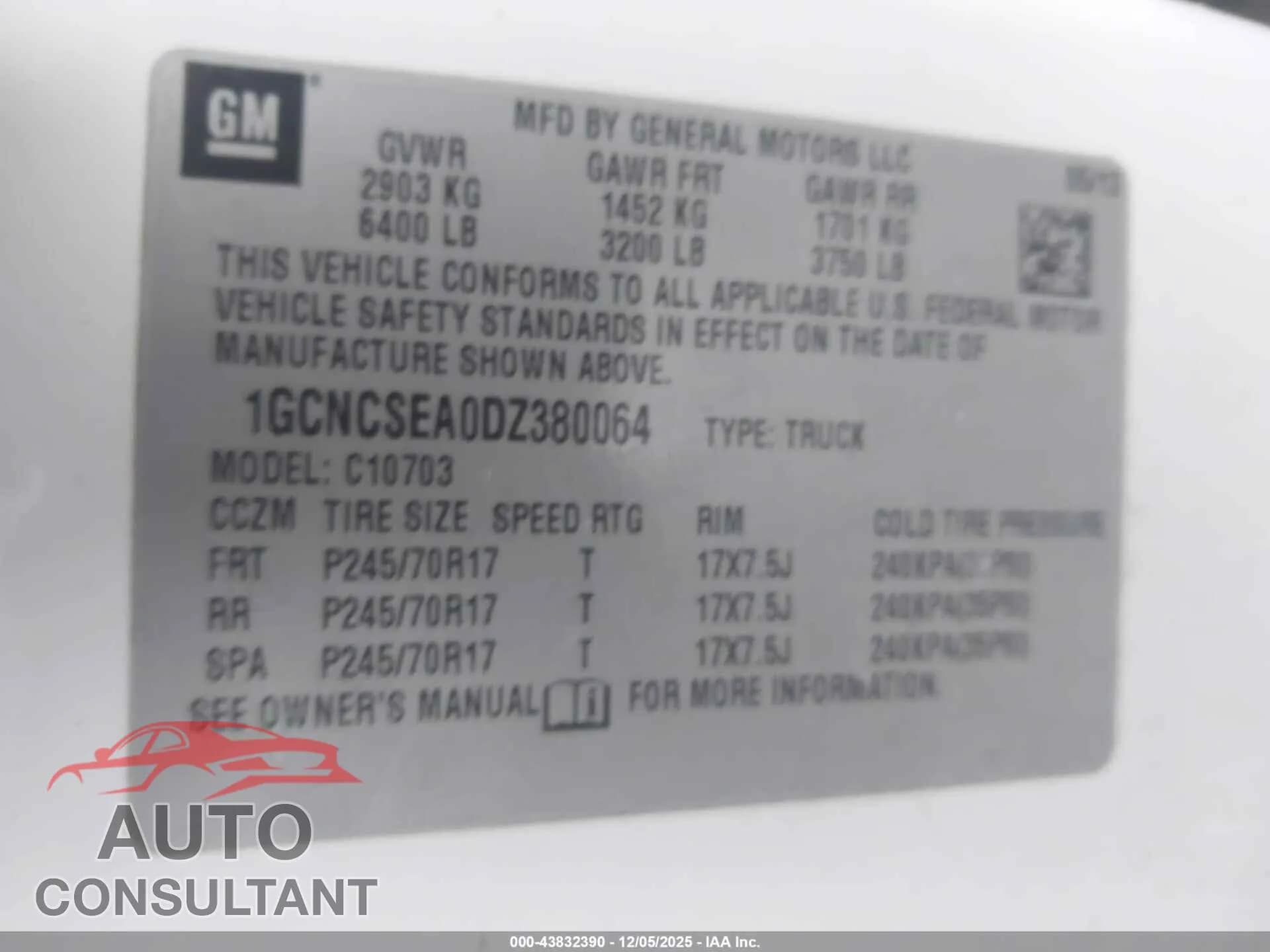 2013 CHEVROLET SILVERADO 1500 Damaged VIN 1GCNCSEA0DZ380064 – trunk area 2013 CHEVROLET SILVERADO 1500 Damaged VIN 1GCNCSEA0DZ380064 – trunk area