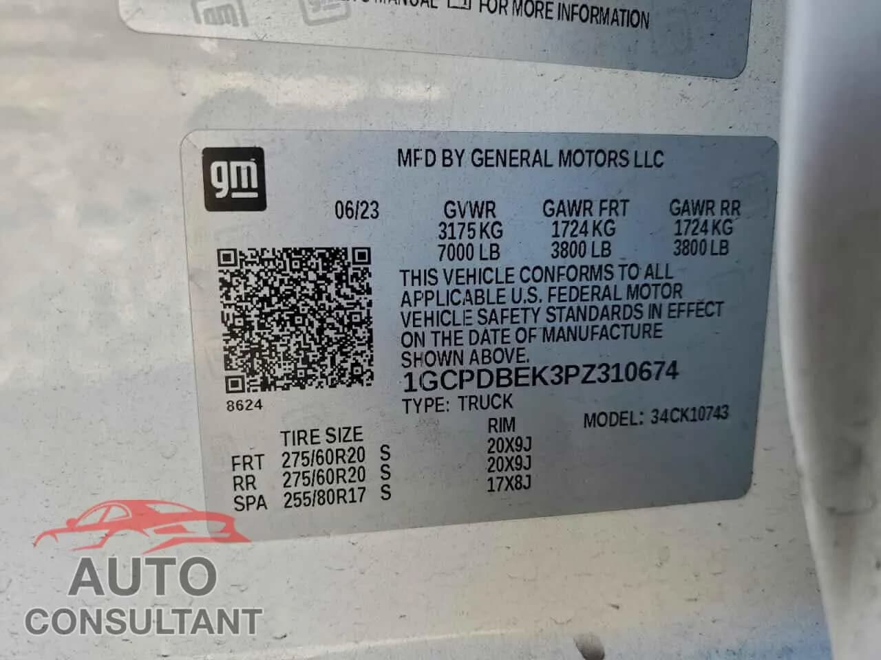 2023 CHEVROLET ALL Models Damaged VIN 1GCPDBEK3PZ310674 – photo 12 2023 CHEVROLET ALL Models Damaged VIN 1GCPDBEK3PZ310674 – photo 12