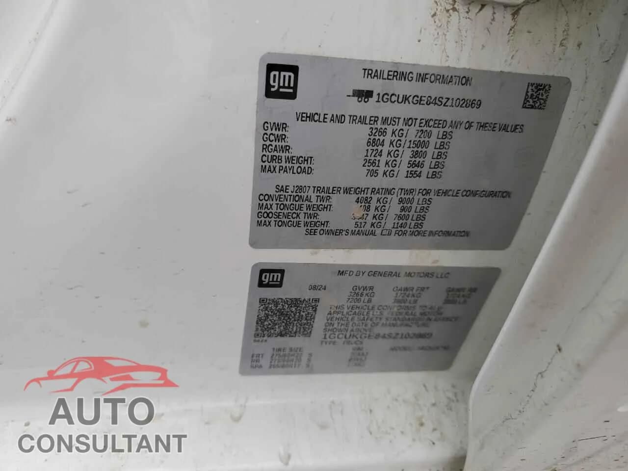 2025 CHEVROLET ALL Models Damaged VIN 1GCUKGE84SZ102869 – photo 13 2025 CHEVROLET ALL Models Damaged VIN 1GCUKGE84SZ102869 – photo 13