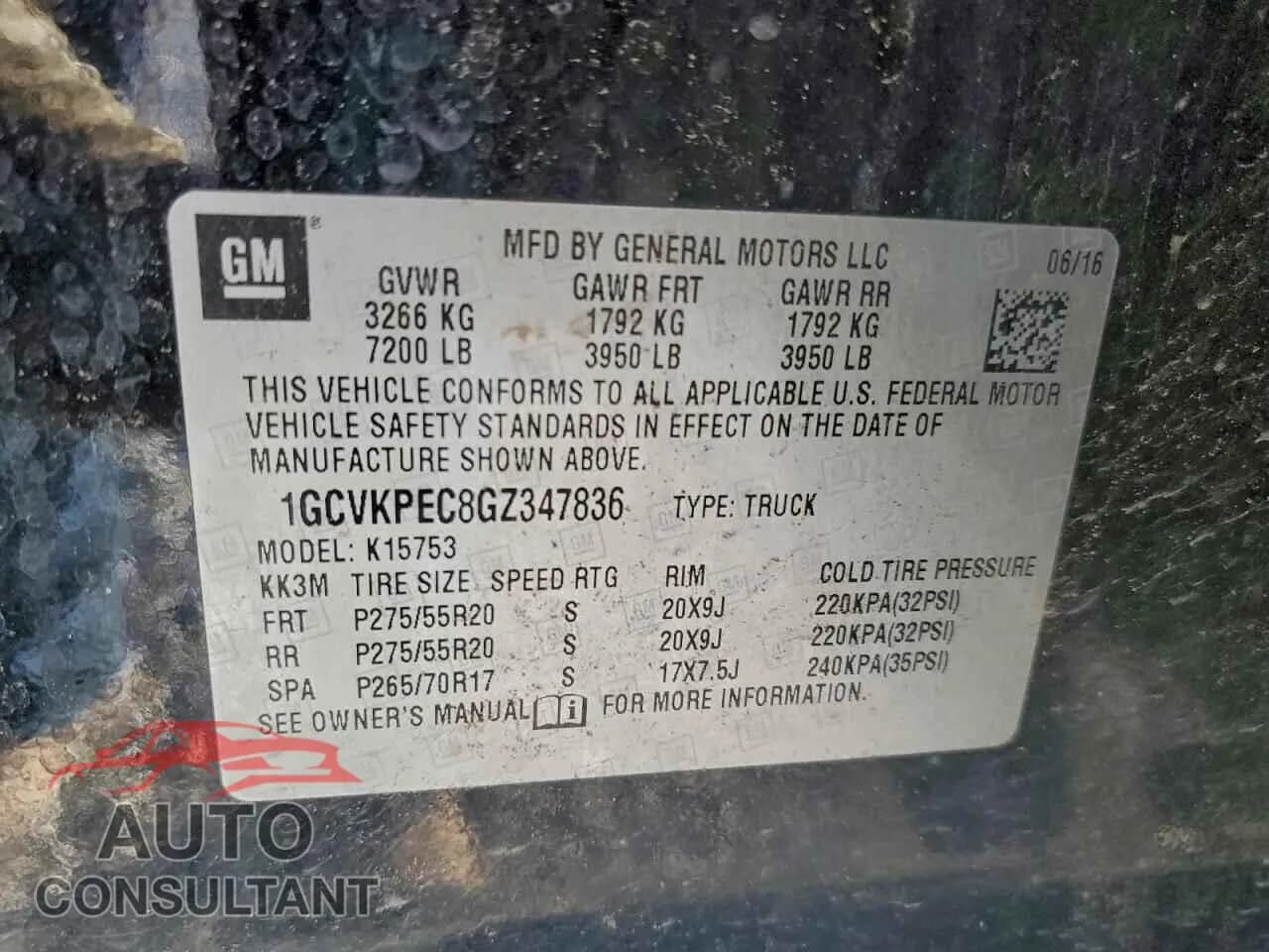 2016 CHEVROLET ALL Models Damaged VIN 1GCVKPEC8GZ347836 – photo 12 2016 CHEVROLET ALL Models Damaged VIN 1GCVKPEC8GZ347836 – photo 12