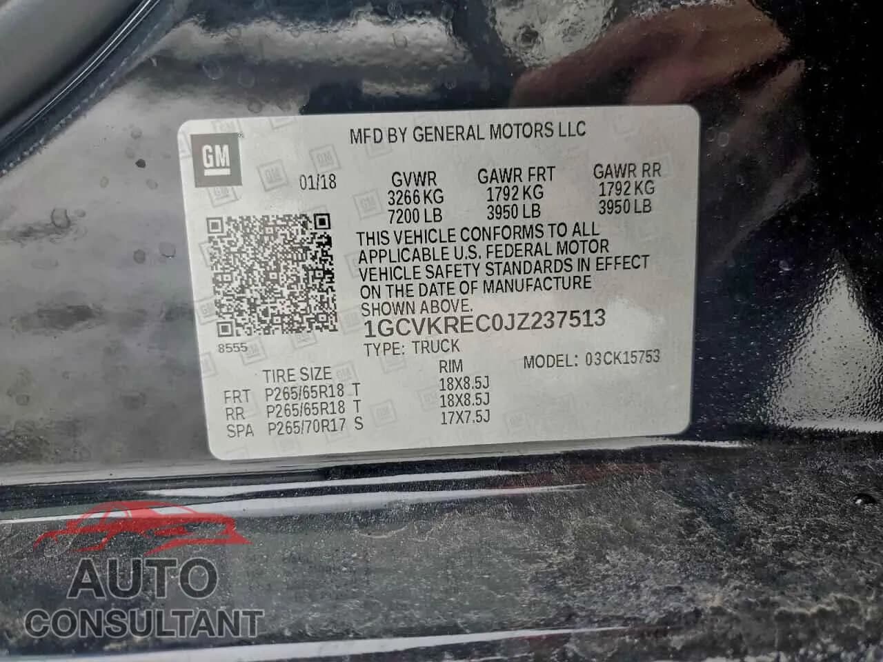 2018 CHEVROLET ALL Models Damaged VIN 1GCVKREC0JZ237513 – photo 12 2018 CHEVROLET ALL Models Damaged VIN 1GCVKREC0JZ237513 – photo 12