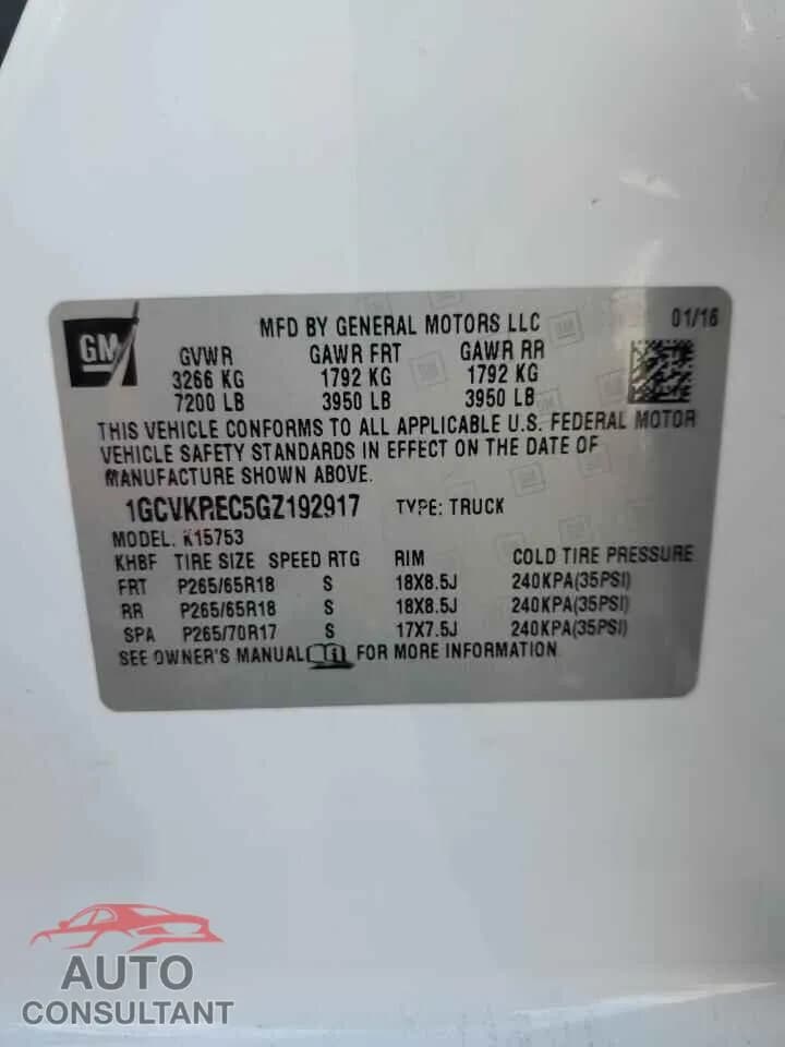 2016 CHEVROLET ALL Models Damaged VIN 1GCVKREC5GZ192917 – photo 12 2016 CHEVROLET ALL Models Damaged VIN 1GCVKREC5GZ192917 – photo 12