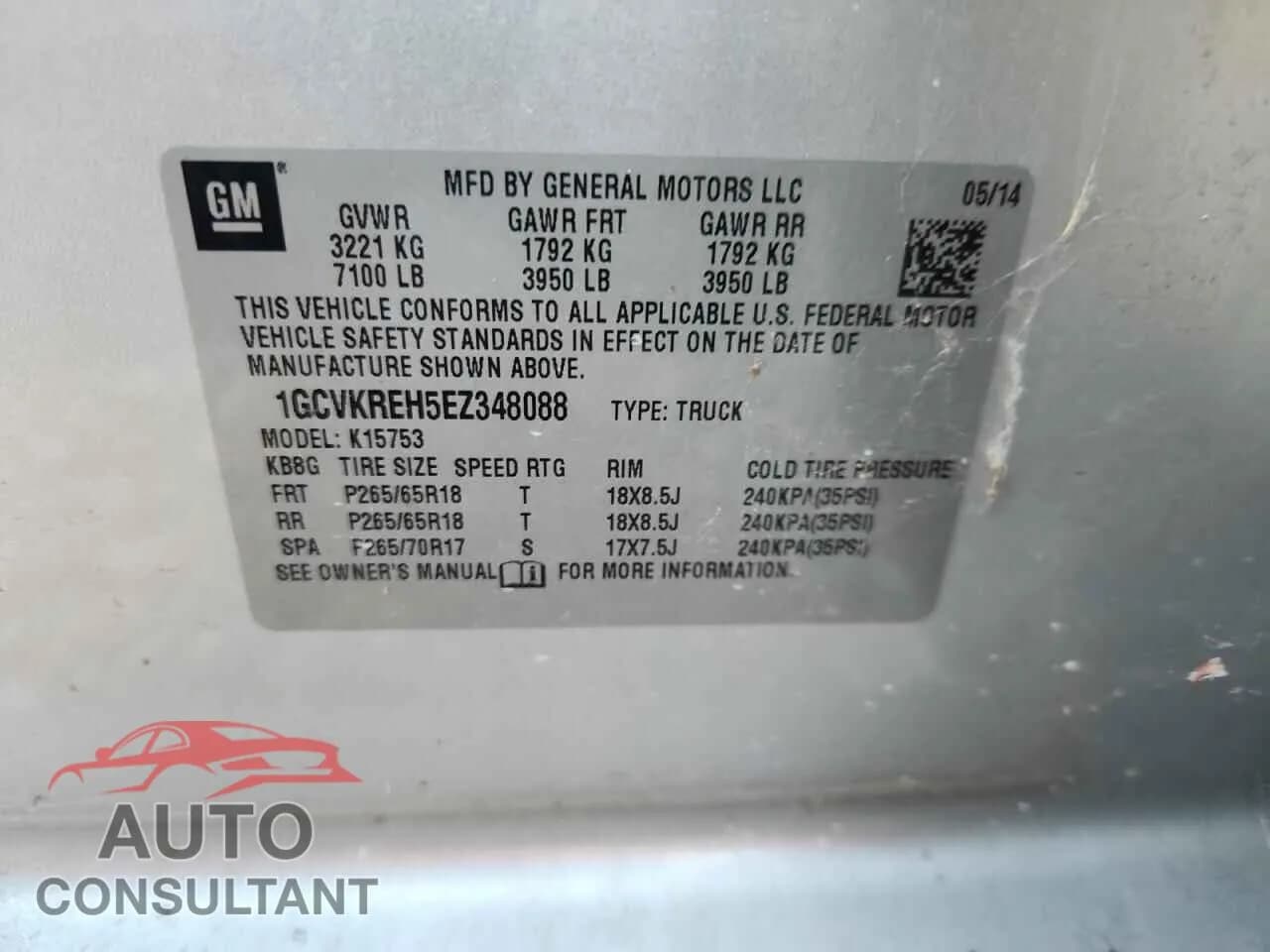 2014 CHEVROLET ALL Models Damaged VIN 1GCVKREH5EZ348088 – photo 12 2014 CHEVROLET ALL Models Damaged VIN 1GCVKREH5EZ348088 – photo 12