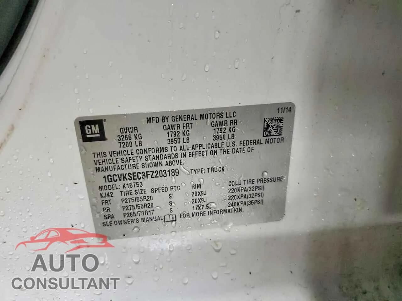 2015 CHEVROLET ALL Models Damaged VIN 1GCVKSEC3FZ203189 – photo 12 2015 CHEVROLET ALL Models Damaged VIN 1GCVKSEC3FZ203189 – photo 12